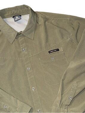 Little Donkey Andy Men's XL Long Sleeve Fishing Shirt Power Dry Olive Green Hike